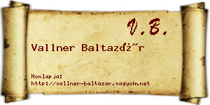 Vallner Baltazár névjegykártya